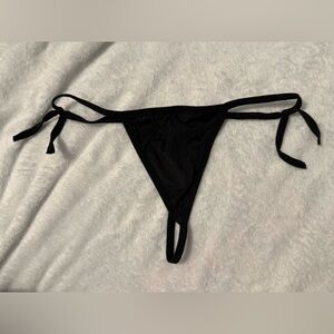 NWOT Black Tie-Side G String Thong Panty